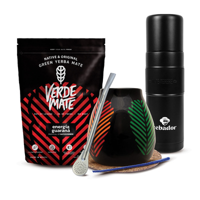 Set de Maté Verde Mate 400g 0,4kg Yerbomos XL + Calebasse + Bombilla