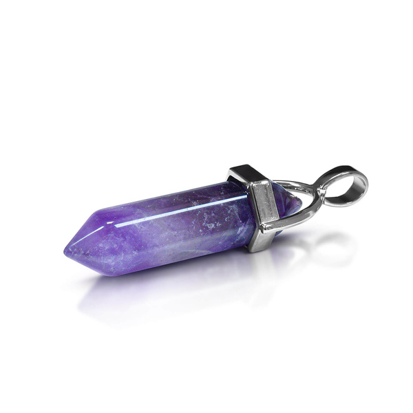 Pendentif en améthyste dans un sachet + chaîne