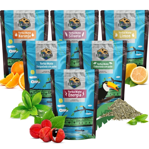 Set de Yerba Mate Rio Parana divers types 6x500g