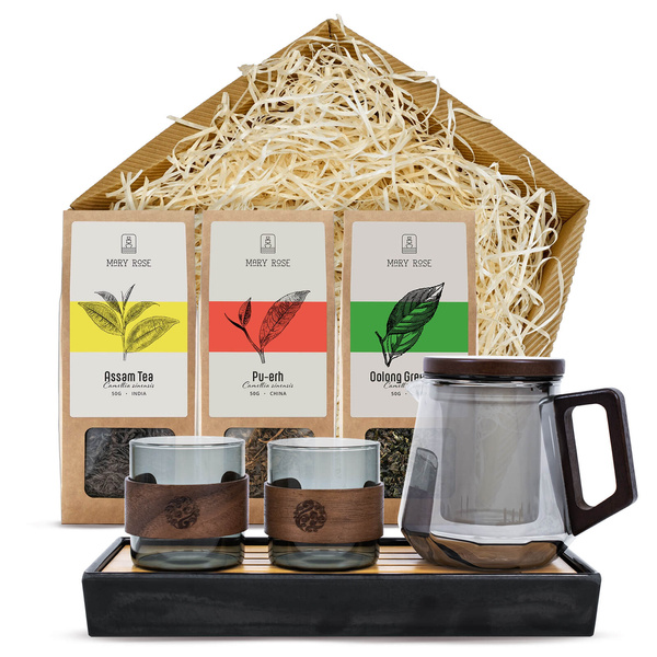 Coffret cadeau Mary Rose : thé en vrac + accessoires pour déguster le thé