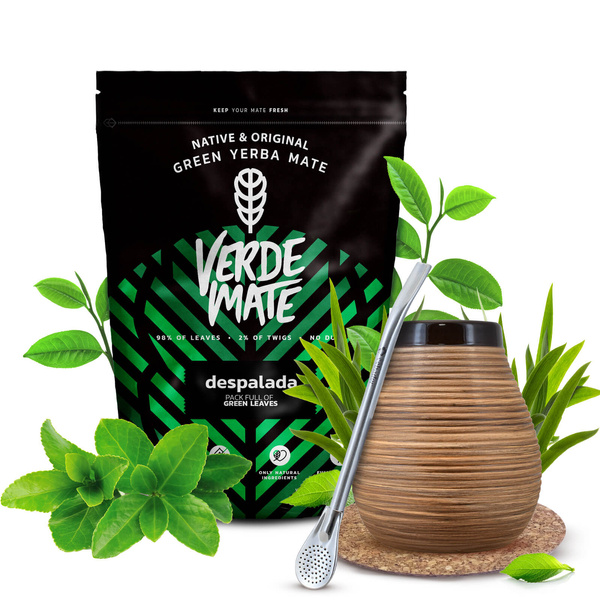 Set de Maté Verde Mate 400g 0,4kg Calebasse + Bombilla