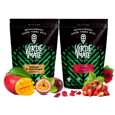 Yerba Verde Mate Mangue Fruit de la Passion Fraise 2x500g