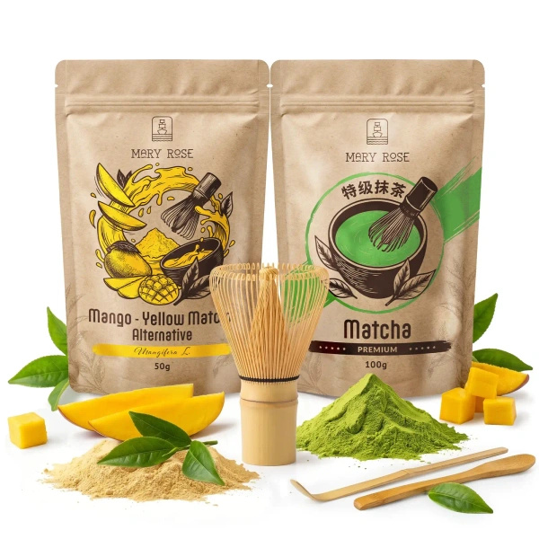 Kit pour Matcha Latte coloré : Matcha + Yellow Matcha + accessoires