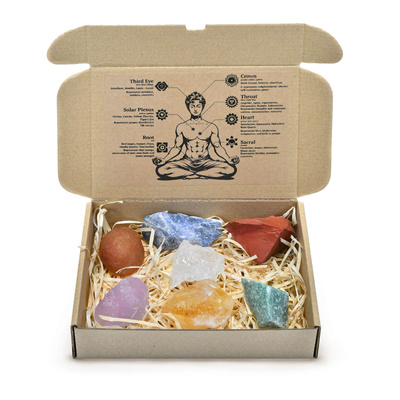 Set de pierres naturelles et de cristaux - ésotérisme, yoga, méditation