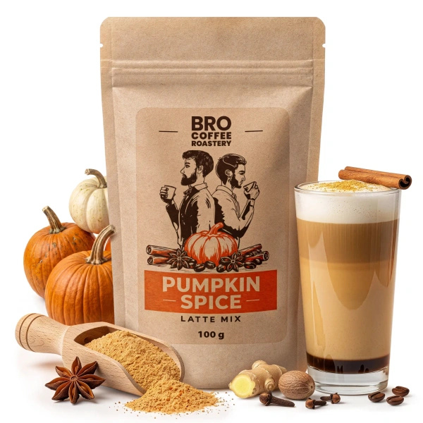 Coffret pour Pumpkin Spice Latte : café Bro Coffee Roastery Brazil Samba 1kg + Pumpkin Spice Latte Mix 100g