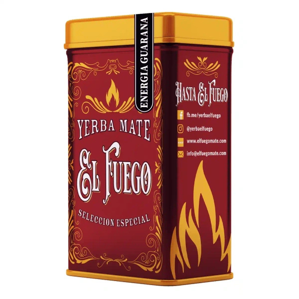 Yerbera – Boîte en métal + El Fuego Energia Guarana 0,5 kg
