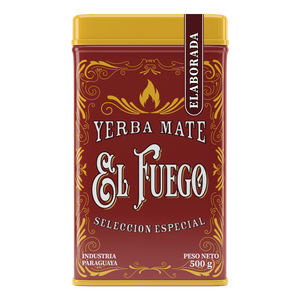 Yerbera – Boîte en métal + El Fuego Elaborada 0,5 kg