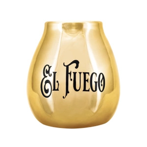 Calabase en céramique (dorée) avec le logo El Fuego – 350 ml