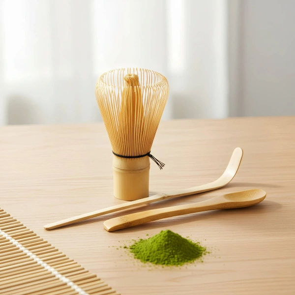 Coffret cadeau : 3x matcha chinois + accessoires en bambou