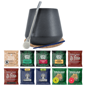 Yerba Mate Set 10x50g Calebasse Bombilla 500g