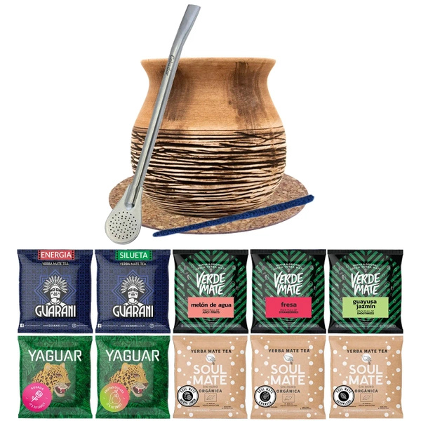 Set Matero une calebasse Yerba Verde Mate Green 10x50