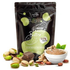 Coffret cadeau de beurre de cacahuète en poudre Nustino : Pure + Chocolate + Pistachio & Chocolate 3x400g