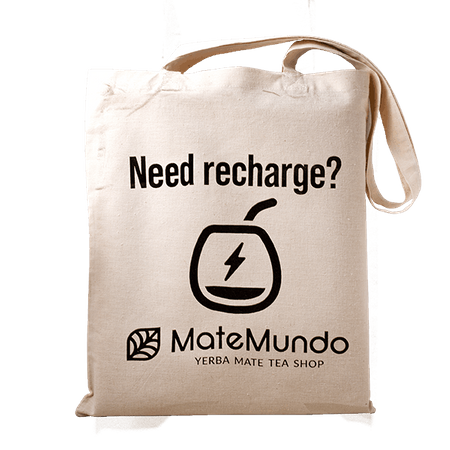 Sac avec le logo MateMundo – « Need recharge ? »