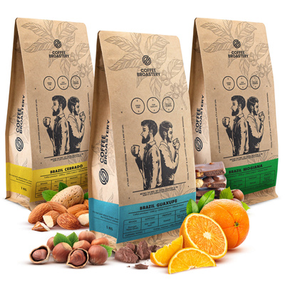 Set de Bro Coffee Roastery Brazil Samba + Brazil Guaxupe + Brazil Cerrado 3x1kg (3kg)