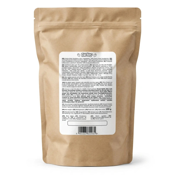 FiloLilo – Fraises lyophilisées en tranches 100 g