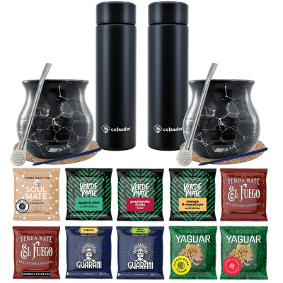 Yerba Mate Thermos Bombilla Set pour deux 500g