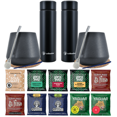 Yerba Mate Thermos Bombilla Set pour deux 500g