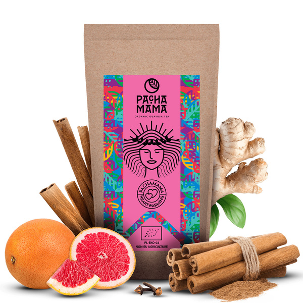 Coffret cadeau de Noël guayusa Pachamama Heartwarming 100g + calebasse et bombilla