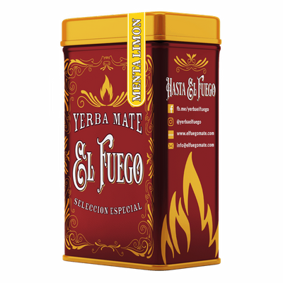 Yerbera – Boîte en métal + El Fuego Menta Limon 0,5 kg