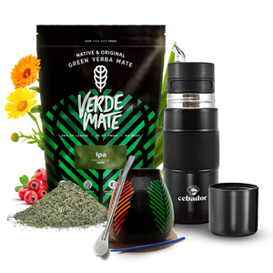 Set de Maté Verde Mate IPA 500g 0,5kg Yerbomos + Calebasse + Bombilla