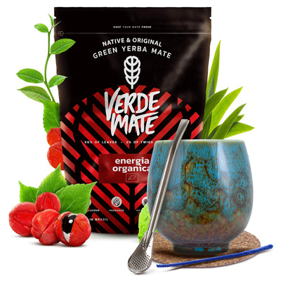 Set de Maté Verde Mate 400g 0,4kg Calebasse + Bombilla