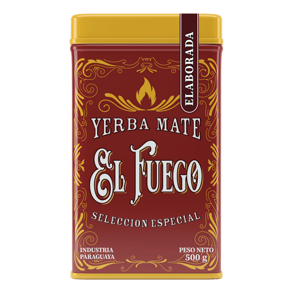 Yerbera – Boîte en métal + El Fuego Elaborada 0,5 kg