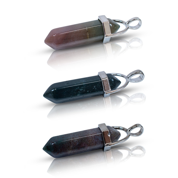 Pendentif en agate indienne dans un sachet + chaîne