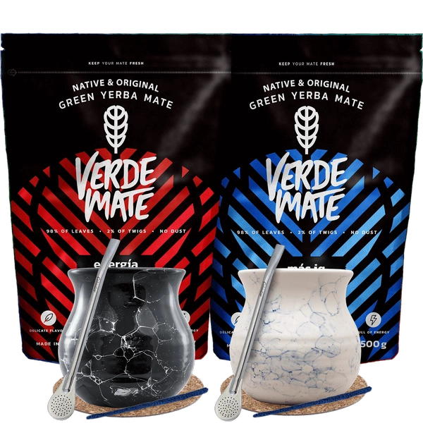 Set Yerba Mate pour deux Bombilla Matero 1000g