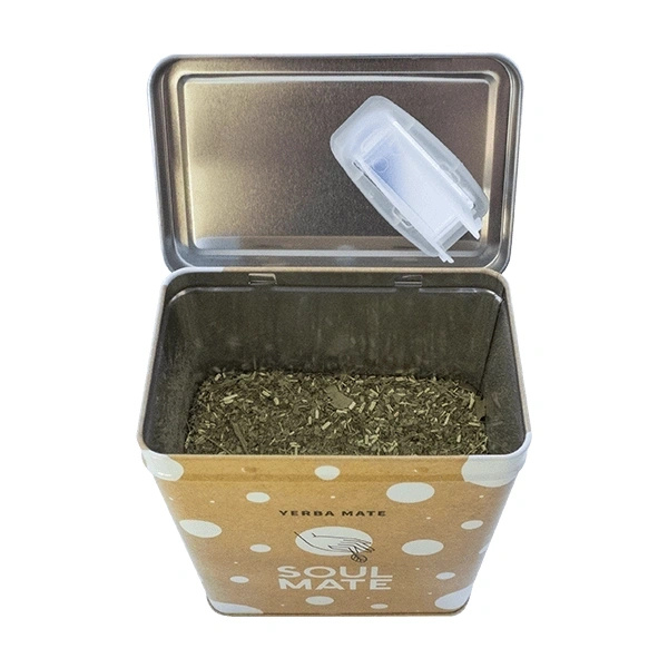 Yerbera – Boîte en métal + Soul Mate Orgánica Menta Limon 0,5 kg