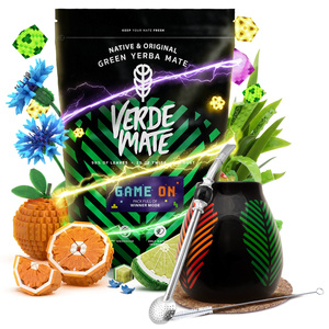 Set de Maté Verde Mate Game On 400g 0,4kg Calebasse + Bombilla