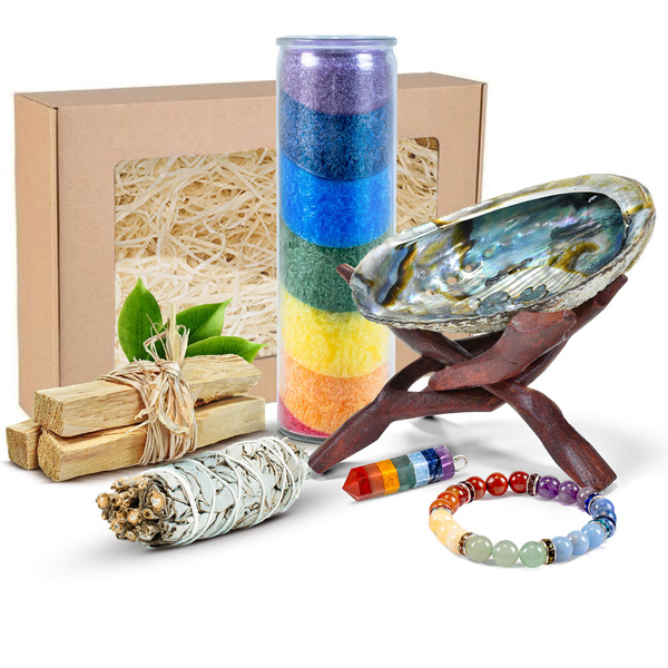 Coffret pour rituels et travail sur les chakras : encens + bijoux + accessoires