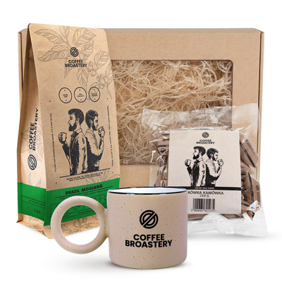 Coffret cadeau Coffee Broastery : café Brazil Mogiana + caramels au lait aromatisés au café + mug