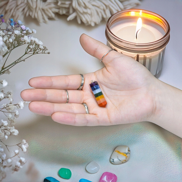 Coffret pour rituels et travail sur les chakras : encens + bougie + bijoux