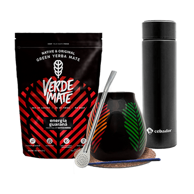 Set Yerba Verde Mate Green 500g une calebasse un thermos