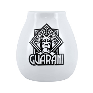 Calebasse en céramique blanche avec logo Guarani - 350 ml