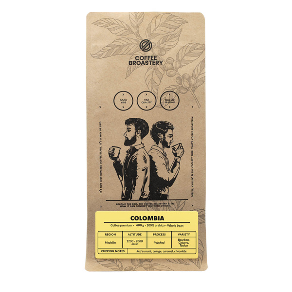 Bro Coffee Roastery – Café en grains Colombia Medellin Premium 400 g