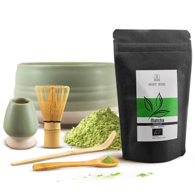 Coffret PREMIUM pour préparer le thé matcha : matcha BIO japonais 30g + accessoires