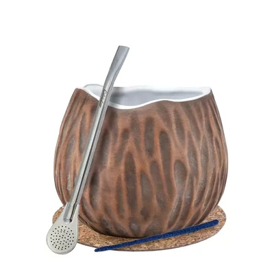 Yerba Mate Matero Set Coco Bombilla Calebasse