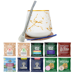 Coffret Yerba Maté : échantillons 10x50g Calebasse + Bombilla