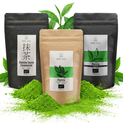 Coffret de 3 thés matcha bio du Japon : cérémoniel + premium + culinaire
