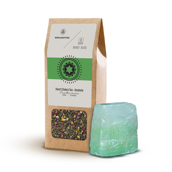 Set pour chakra du cœur (Anahata) : thé du chakra + pierre magique