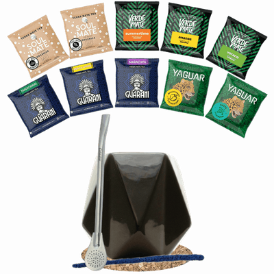 Set de Maté : Calebasse + Bombilla + Échantillons 10x50g