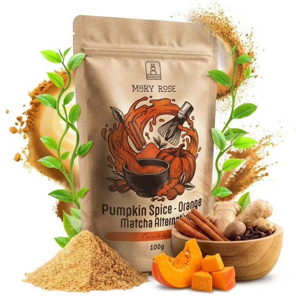 Mary Rose – Orange Matcha Alternative – Pumpkin Spice (poudre) 100 g