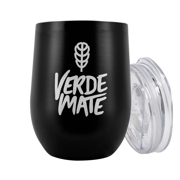 TermoLid – tasse isotherme pour yerba maté avec couvercle – Verde Mate (noir) – 350 ml