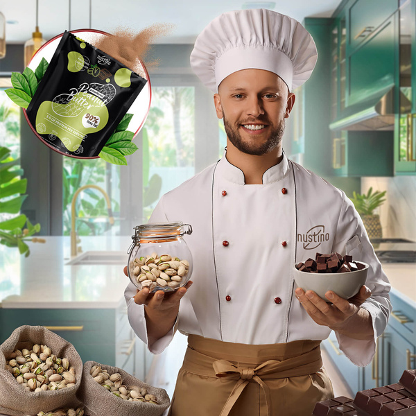 Nustino – Beurre de cacahuète en poudre – Pistachio & Chocolate (sans sucre ajouté) 400 g