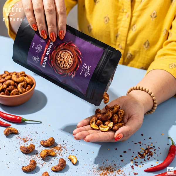 Nustino Crunch – Noix de cajou grillées – Hot & Bold Chilli 100 g