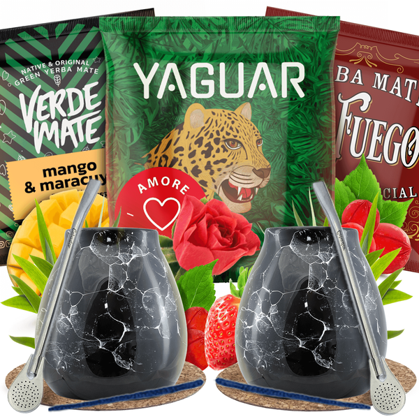 Yerba Mate set pour deux Matero Marmol 3x50g