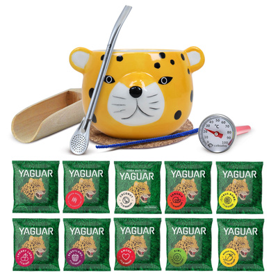 Yerba Mate Set 10x50g Calebasse Gatito Yaguar