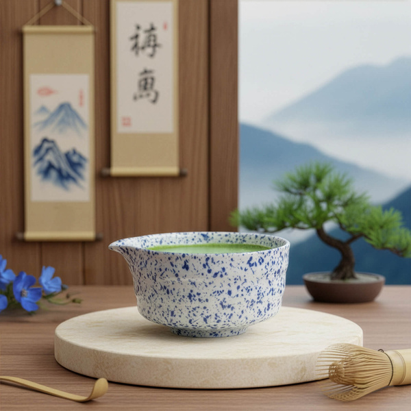 Matchawan Mizore – Bol en céramique pour matcha avec bec verseur