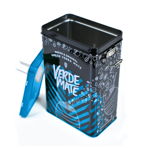 Yerbera – Boîte en métal + Verde Mate Green Más IQ 0,5 kg